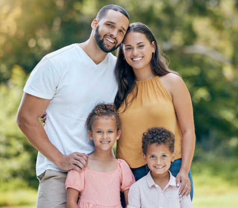 family-children-and-garden-with-a-girl-boy-cary child visitation lawyers1