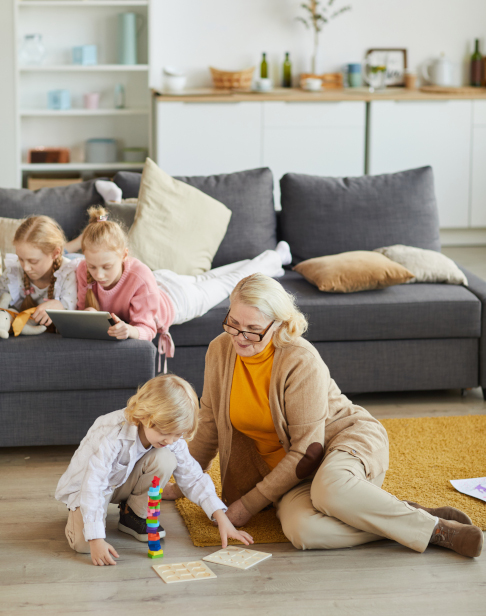 grandmother-playing-with-her-grandson-cary child visitation lawyers